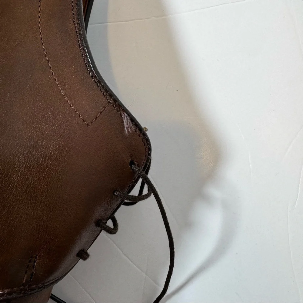 Allen Edmonds Sz 7.5D Shoes Warren Bicycle Toe Blucher Oxford Brown Leather 2292